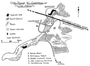 Sketch showing lead mining in Charterhouse